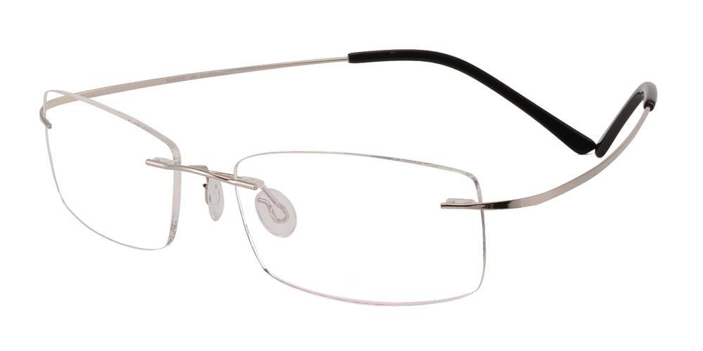 FortMyers Silver Rectangle Titanium Eyeglasses