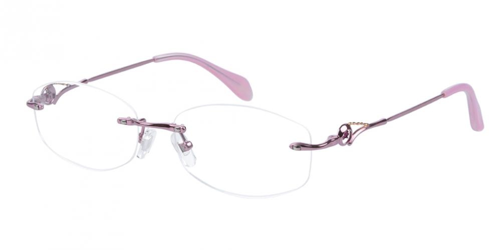 Kokomo Pink Rectangle Titanium Eyeglasses