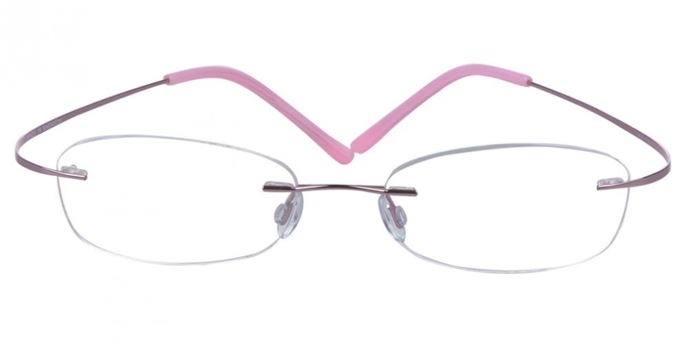 WarnerRobins Pink Rectangle Titanium Eyeglasses