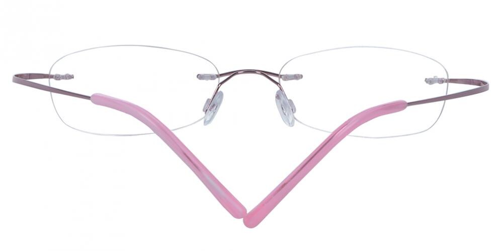 WarnerRobins Pink Rectangle Titanium Eyeglasses