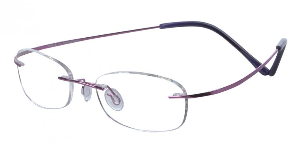 WarnerRobins Purple Rectangle Titanium Eyeglasses