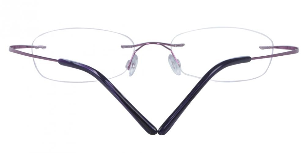 WarnerRobins Purple Rectangle Titanium Eyeglasses