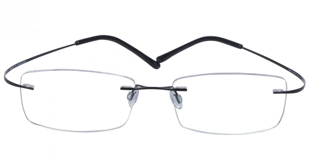 FortMyers Black Rectangle Titanium Eyeglasses