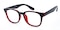 Naples Black/Red Classic Wayframe Plastic Eyeglasses