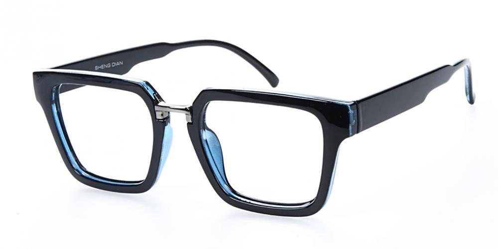 Brunswick Black/Blue Square Plastic Eyeglasses