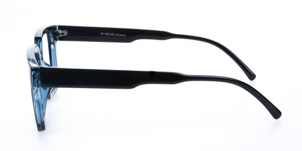 Brunswick Black/Blue Square Plastic Eyeglasses