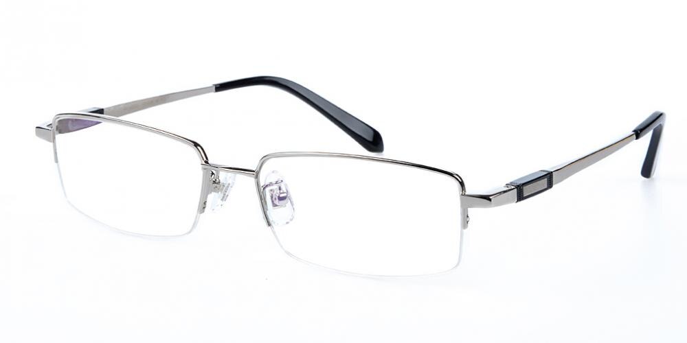 Wichita Silver Rectangle Titanium Eyeglasses