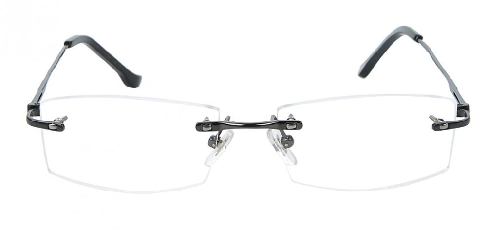 Rockford Black Rectangle Titanium Eyeglasses