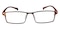 Yonkers Brown Rectangle Titanium Eyeglasses