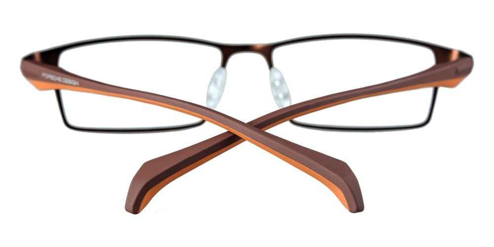Yonkers Brown Rectangle Titanium Eyeglasses
