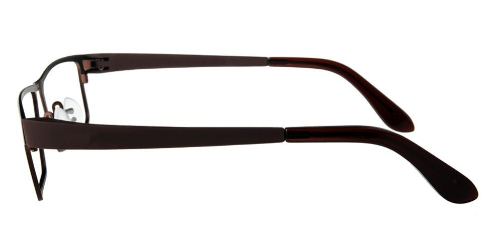 Hillsboro Brown Brown Rectangle Titanium Eyeglasses
