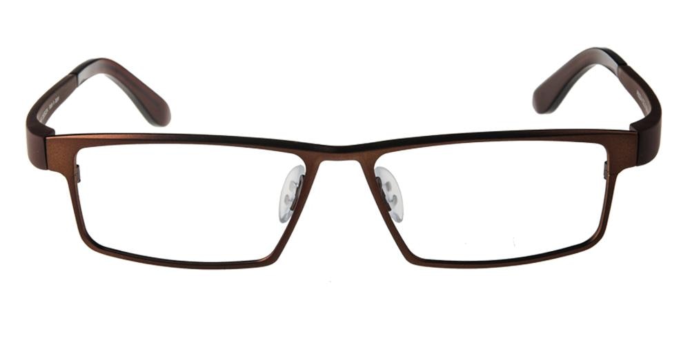 Hillsboro Brown Brown Rectangle Titanium Eyeglasses