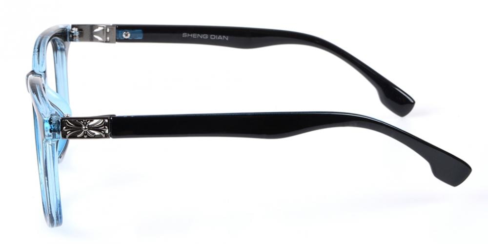 Meriden Black/Blue Classic Wayframe Plastic Eyeglasses
