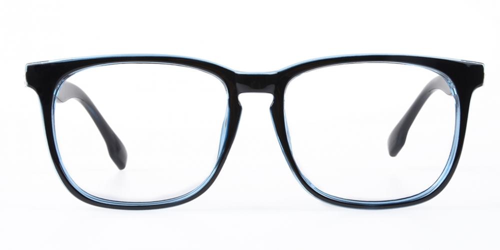 Meriden Black/Blue Classic Wayframe Plastic Eyeglasses