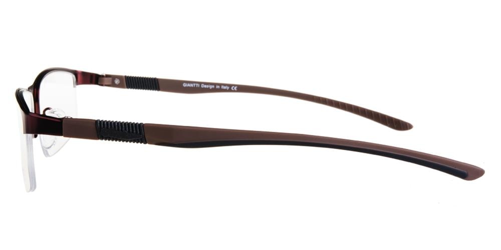 Kitchener Brown Rectangle Titanium Eyeglasses