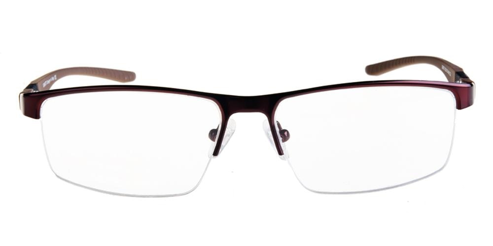Kitchener Brown Rectangle Titanium Eyeglasses