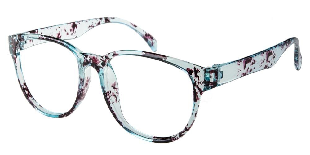 Endicott Blue Classic Wayframe Plastic Eyeglasses