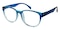 Endicott Blue/Crystal Classic Wayframe Plastic Eyeglasses