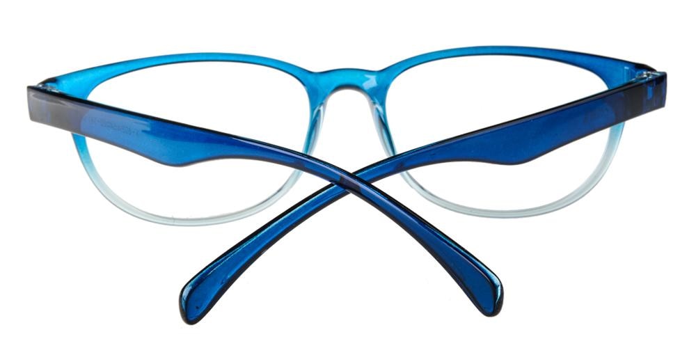 Endicott Blue/Crystal Classic Wayframe Plastic Eyeglasses