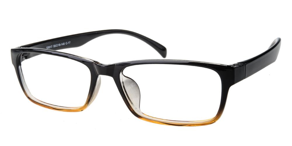 Philadelphia Black/Brown Rectangle Plastic Eyeglasses