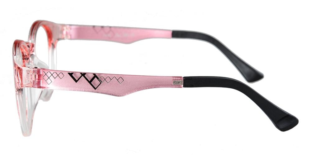 FortWorth Pink Round Plastic Eyeglasses