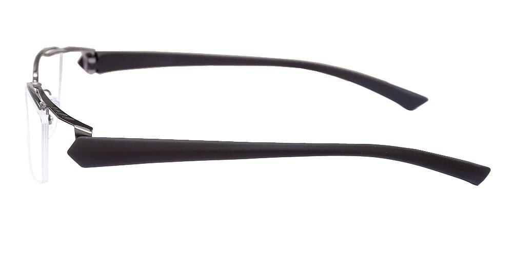 NewportNews  Clip-on Gunmetal Rectangle Metal Eyeglasses