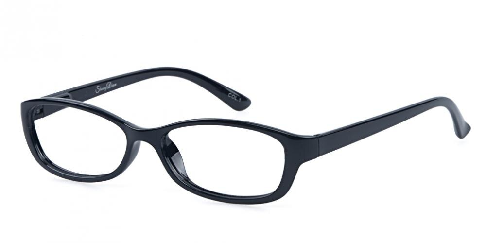 Oswego Black Rectangle Plastic Eyeglasses