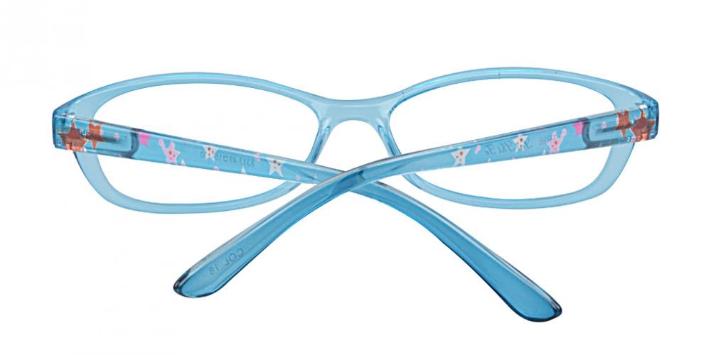 Oswego Blue Rectangle Plastic Eyeglasses