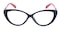 Bridget Cat-Eye Black/Red Cat Eye Plastic Eyeglasses