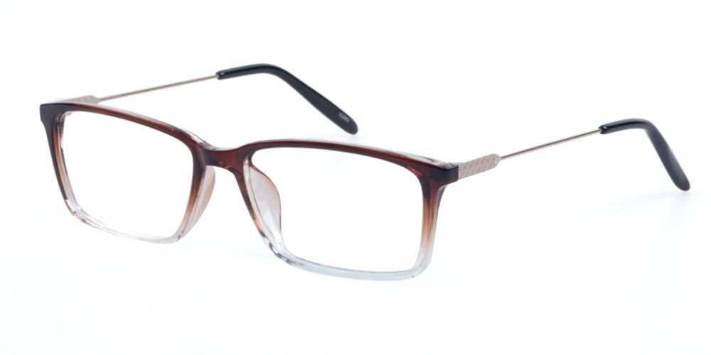 Springfield Brown Rectangle Plastic Eyeglasses