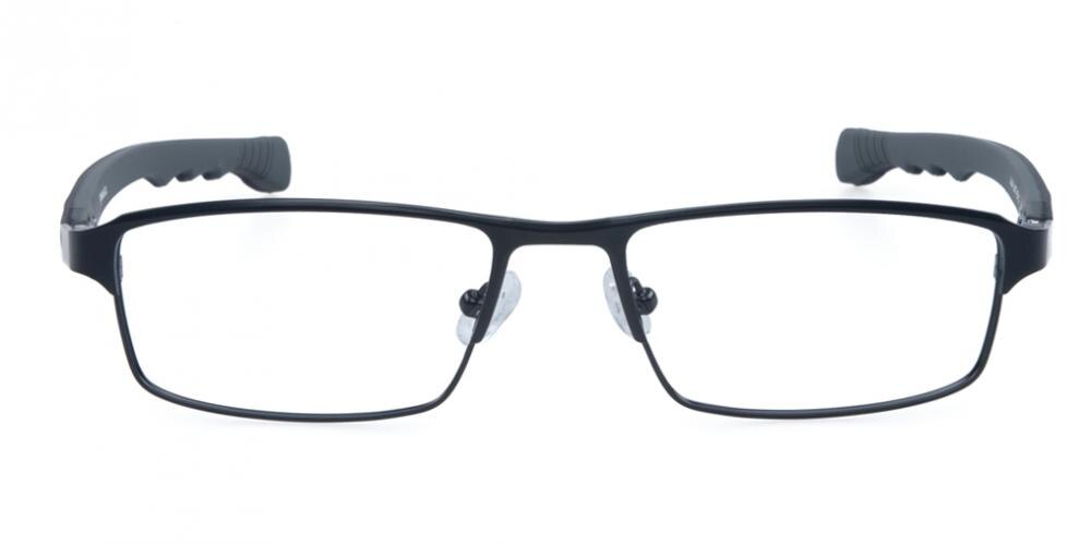 Zachary Black Rectangle Titanium Eyeglasses