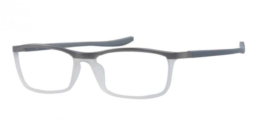 Savannah Gray/Crystal Rectangle Metal Eyeglasses