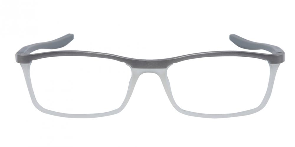 Savannah Gray/Crystal Rectangle Metal Eyeglasses
