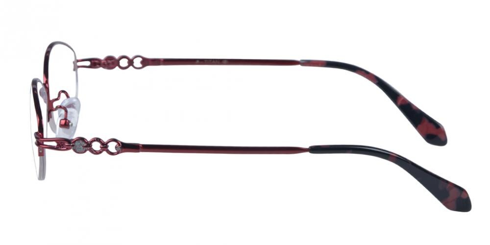 Alpharetta Red Oval Titanium Eyeglasses