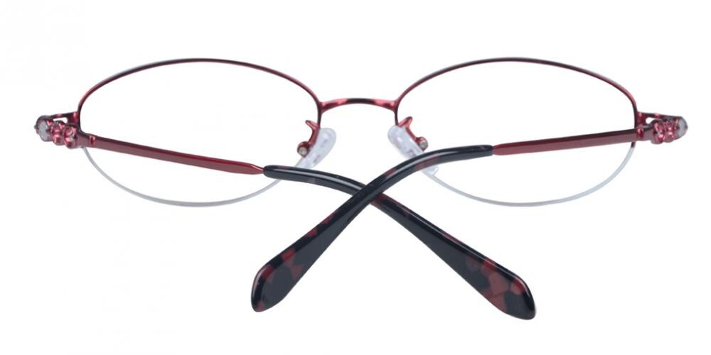 Alpharetta Red Oval Titanium Eyeglasses