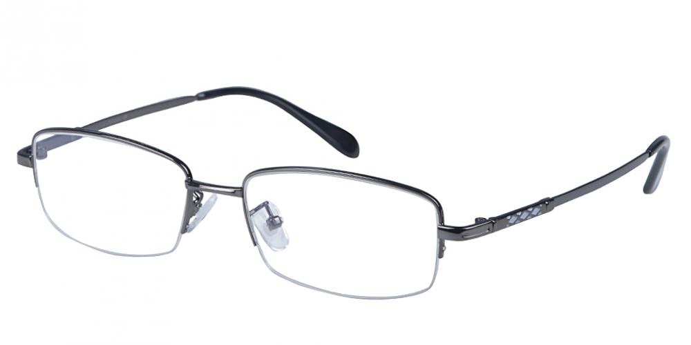 TerreHaute Gunmetal Rectangle Titanium Eyeglasses