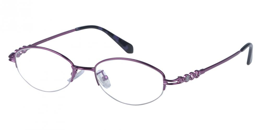 Alpharetta Purple Oval Titanium Eyeglasses