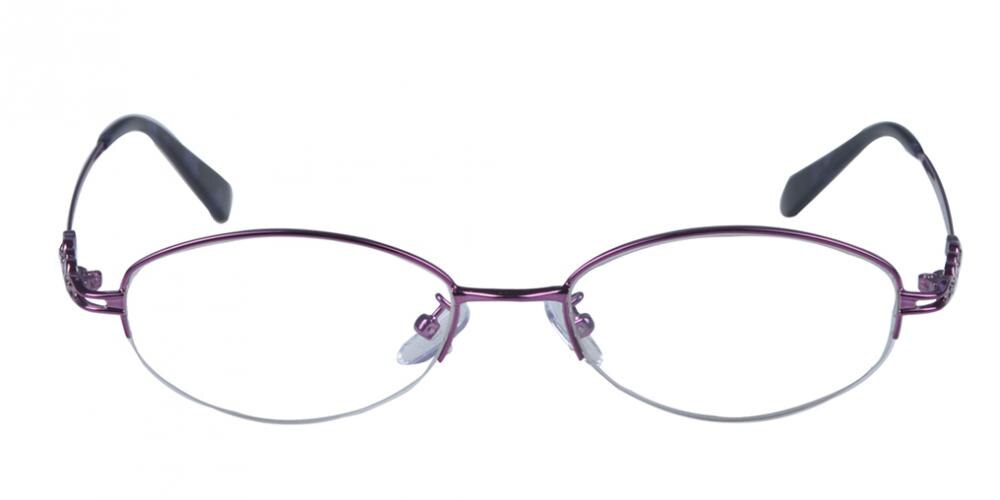 Alpharetta Purple Oval Titanium Eyeglasses