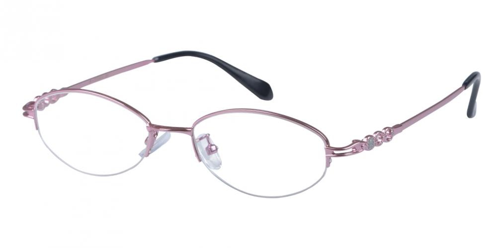 Alpharetta Pink Oval Titanium Eyeglasses