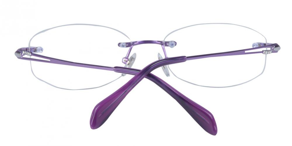 Eleanore Purple Rectangle Titanium Eyeglasses