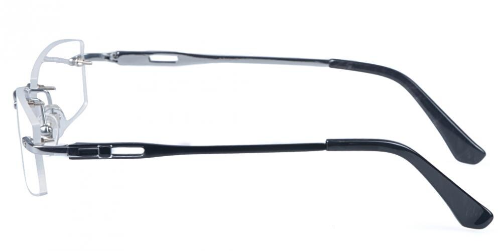 Christopher Silver Rectangle Titanium Eyeglasses