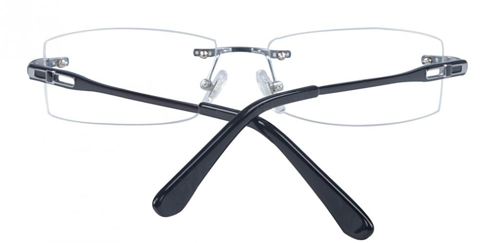 Christopher Silver Rectangle Titanium Eyeglasses