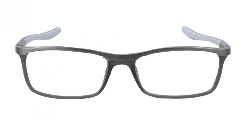 Savannah Gunmetal/Gray Rectangle Metal Eyeglasses