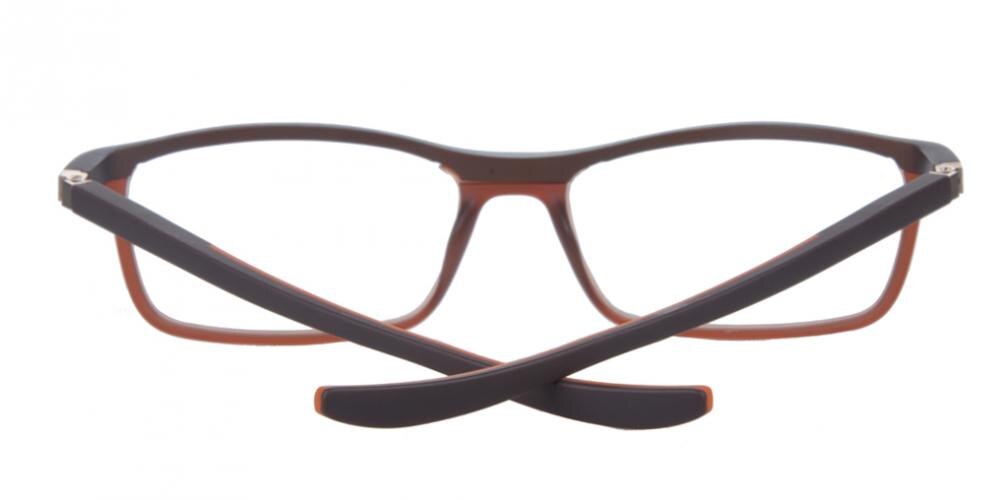 Savannah Brown Rectangle Metal Eyeglasses