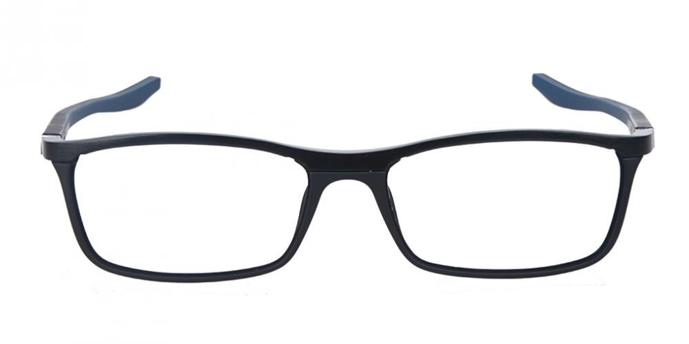 Savannah Gray/Black Rectangle Metal Eyeglasses