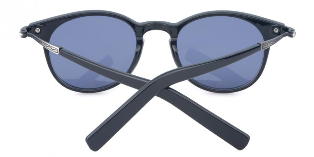 Tourcoing Black Round Plastic Sunglasses