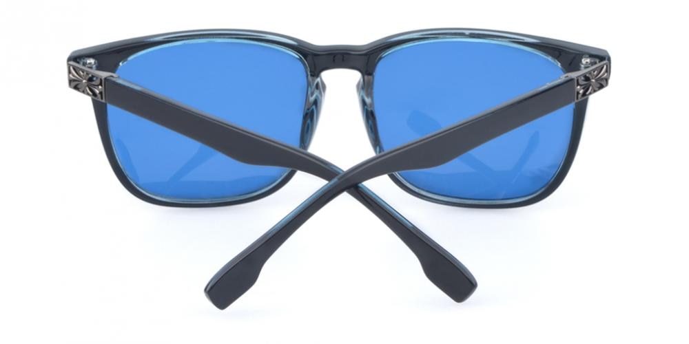 Limoges Black/Blue Classic Wayframe Plastic Sunglasses