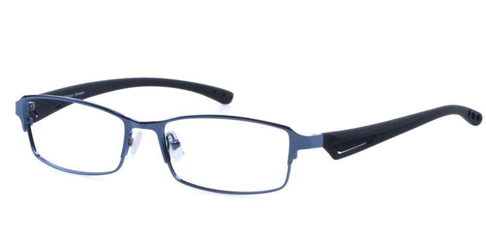 Hyannis Blue Rectangle Metal Eyeglasses