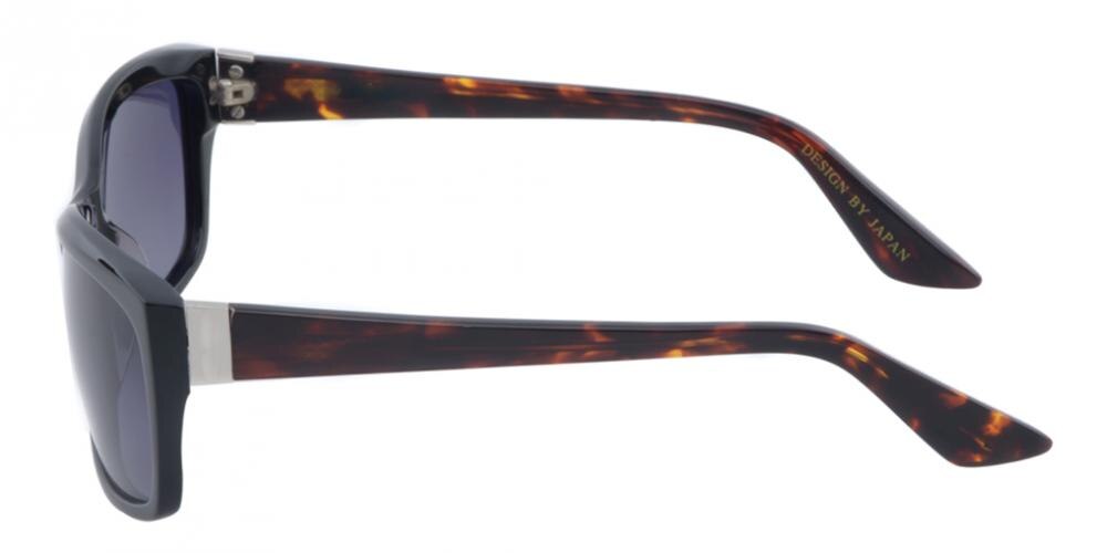 Chester Black/Tortoise Rectangle Acetate Sunglasses