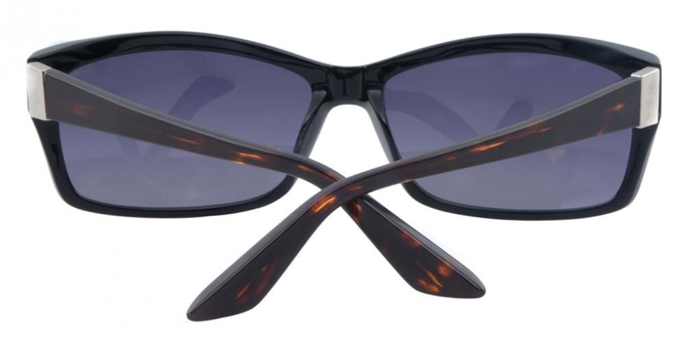 Chester Black/Tortoise Rectangle Acetate Sunglasses